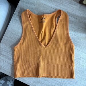 Garage Orange Ribbed Crop Top